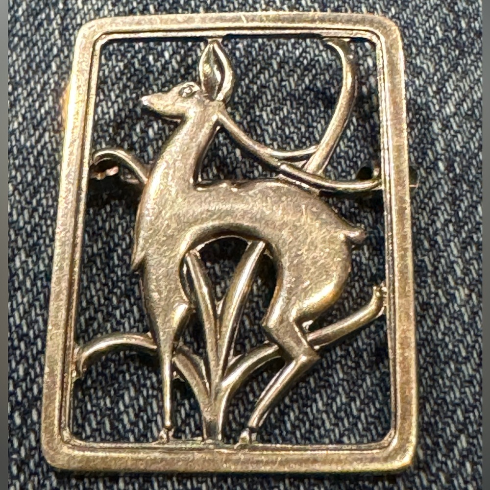 Vintage Eiler and Marloe ~ Impala sterling brooch, E & M Sterling Denmark.